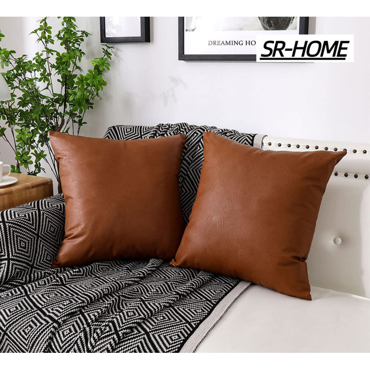 Leather pillow clearance cases